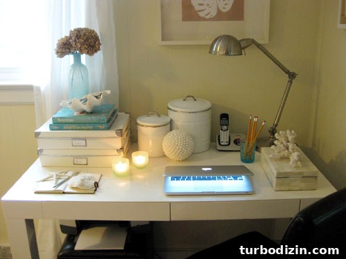 Beach themed desk details