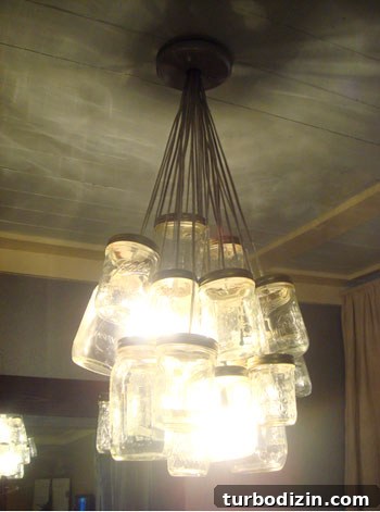 Mason jar chandelier