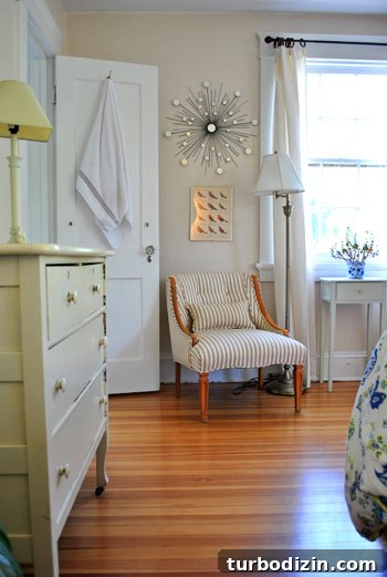 Charming Bright House Tour: Light-Filled Home Walkthrough 14 Guest bedroom chair