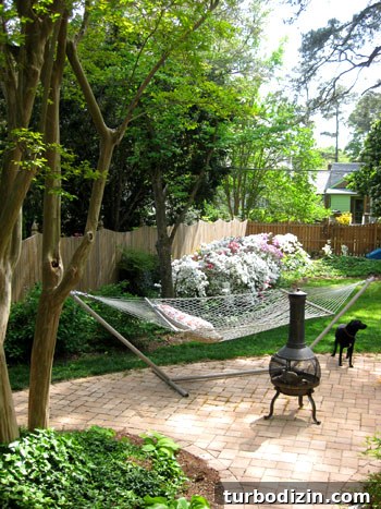 Charming Bright House Tour: Light-Filled Home Walkthrough 15 Backyard with hammock