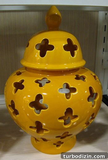 HomeGoods Finds: Window Shopping for Home Decor Inspiration 3 Mustard cut-out urn
