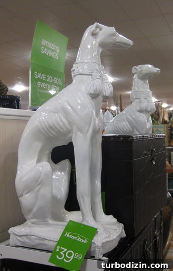 HomeGoods Finds: Window Shopping for Home Decor Inspiration 5 White lacquered greyhounds