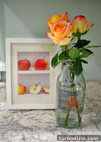 Affordable May Flowers: Creative Spring Bouquet Ideas 3 Three roses in a glass milk bottle