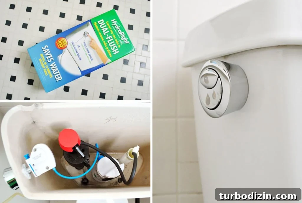 Dual flush toilet conversion