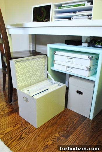 DIY Wooden File Storage Stand: Step-by-Step Building Guide 9 Hanging files inside unit