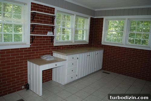 Brighten a Dark Office by Painting Brick: A Step-by-Step Guide 2 Laundry room before