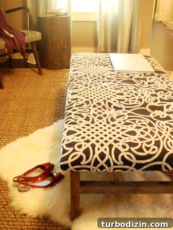 DIY Ottoman Build: Step-by-Step Guide to a Stylish Upholstered Footstool 17 ottoman in living room 2