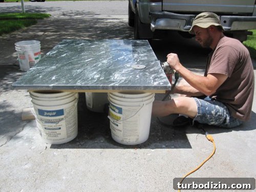 Marble slab preparation