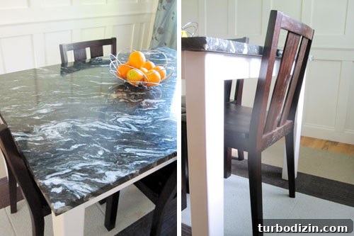 Dining table in the refreshed room