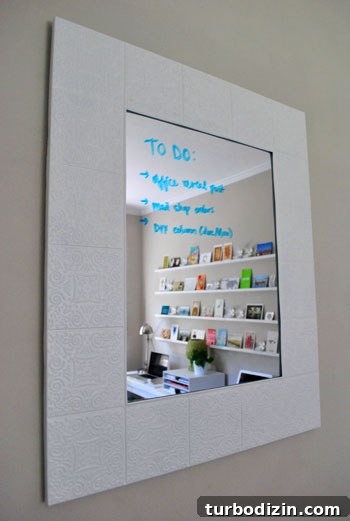Home Office and Guest Room Makeover Reveal: See the Finished Space 19 Mirror and to-do list