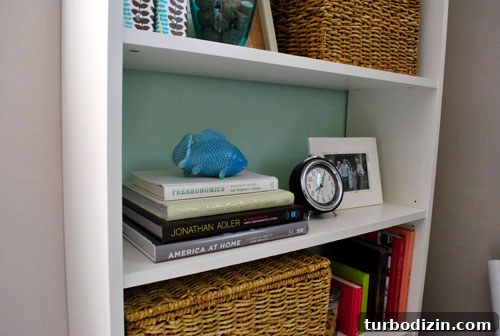 Home Office That Converts Into a Comfortable Guest Room 6 Bookcase shelf before preparing for guests