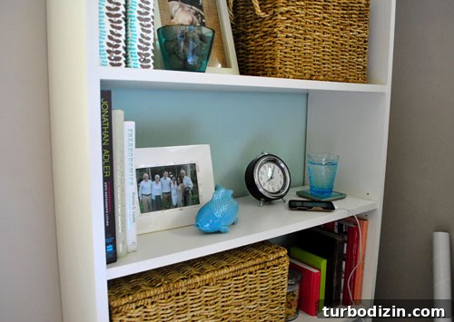 Home Office That Converts Into a Comfortable Guest Room 7 Bookcase shelf arranged as a nightstand for guests
