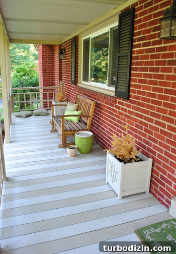 Porch with neglected plants