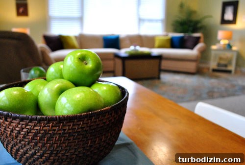 Farah's Living Room Reveal: The Complete Makeover Tour 19 Bowl of green apples centerpiece