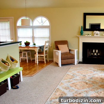 Farah's Living Room Reveal: The Complete Makeover Tour 10 Green bench area