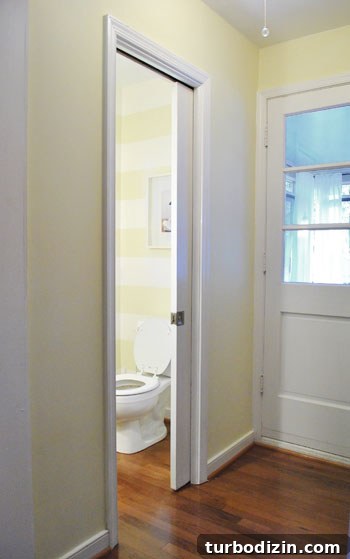 Pocket door before repair