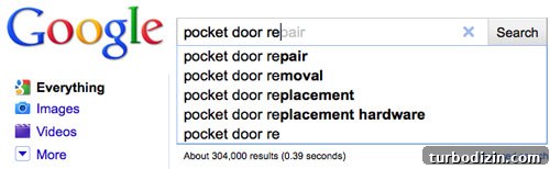 Pocket door hardware close-up