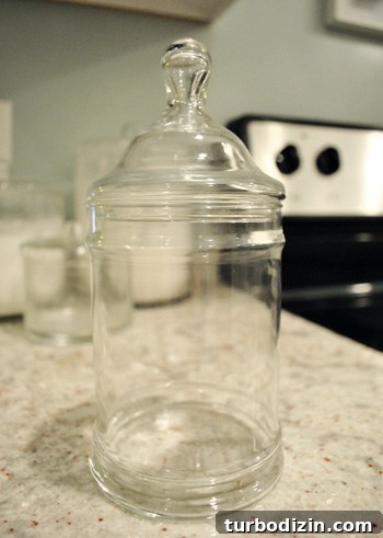Thanksgiving Thanks Jar Craft: DIY Glass Gratitude Gift 3 Thrift store glass apothecary jar for Thanksgiving craft