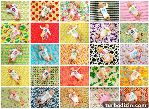 Halfway Through Our Weekly Baby Photo Project: Week 26 Update 3 Weekly baby portraits collage