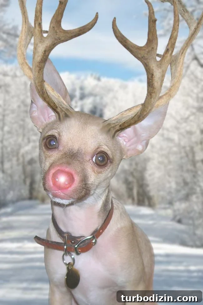 From Pup to Reindeer: Unique Christmas Cards Featuring Our Dog 2 Burger the Chihuahua holiday photo