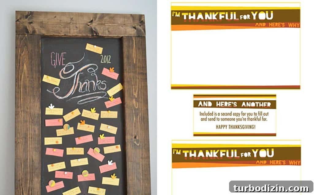 What We Put in Our Thanksgiving Gratitude Jar 4 Thanksgiving craft traditions with chalkboard and printable notecard