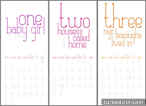 Printable Free Annual Calendar 2024 — Download and Print PDF 2 Number-themed calendar pages