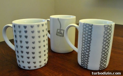 Decorate Mugs with a Silver Sharpie: Step-by-Step Guide 3 Hand-drawn mug designs