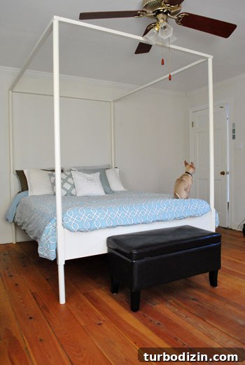 Bedroom with new bed