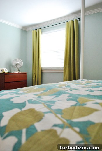 No-Sew Fabric Curtains with Hem Tape: DIY Bedroom Tutorial 13 img 32667 12