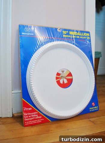 Hide Ceiling Drywall Cracks Using a Decorative Ceiling Medallion 3 img 33284 2