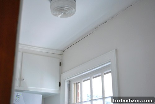 Ceiling crack before repair