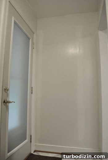 Laundry room door and wall