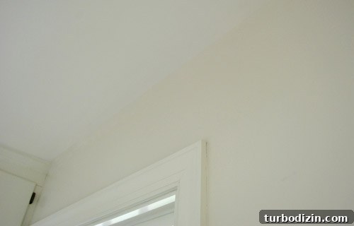 Ceiling after caulking and paint