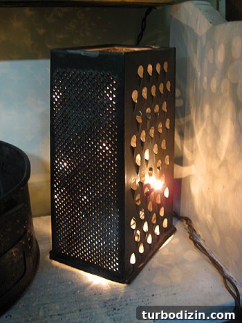 Cheese grater lamp