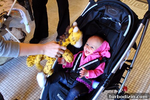 Clara with giraffe Jellycat
