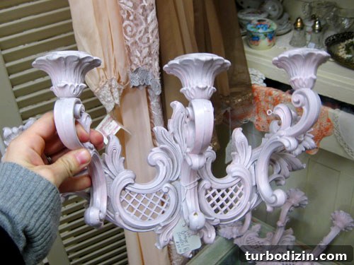 White candle sconces