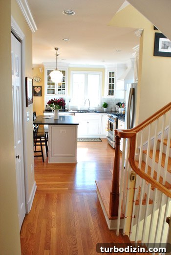 Crisp and Classic House Tour: Timeless Home Design Ideas 3 Kitchen from hallway