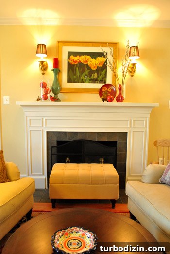 Crisp and Classic House Tour: Timeless Home Design Ideas 8 Living room fireplace