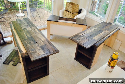 Sealed and stained tabletop