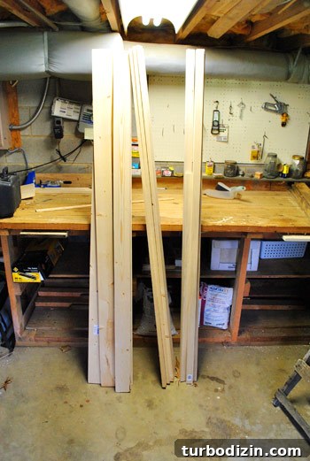 Pile of wood in basement
