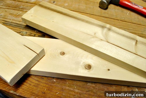 Make New Wood Look Aged: Simple Techniques for Authentic Patina 3 whitewood boards with noticeable knots, cracks, and dark grain streaks to emphasize reclaimed look