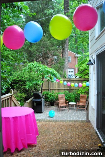 Throwing a Memorable First Birthday Party for Our Daughter 4 Patio balloons