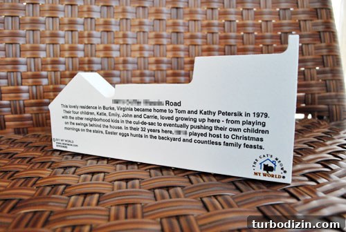 Custom Wooden House Replica Gift Ideas for Homeowners 6 Back of custom wooden block with inscription