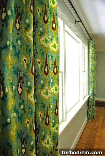 Dining room curtains close-up