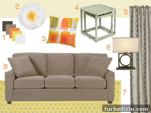 Neutral Living Room Ideas with Fresh Citrus Accents 2 Summer-inspired mood board