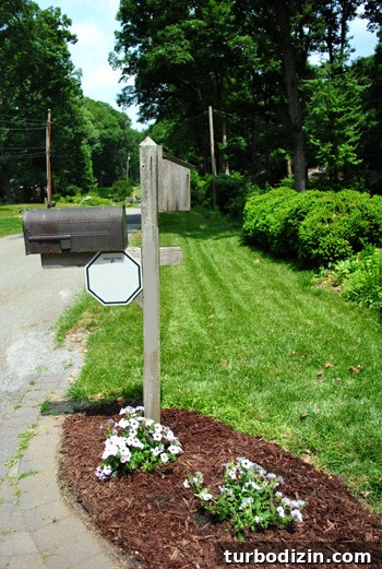 Fresh mulch around mailbox