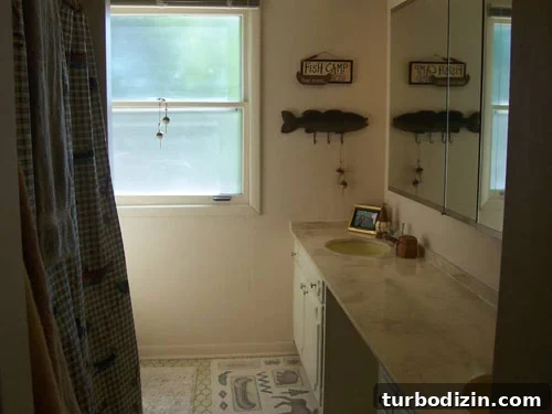 Dingy and dated bathroom before
