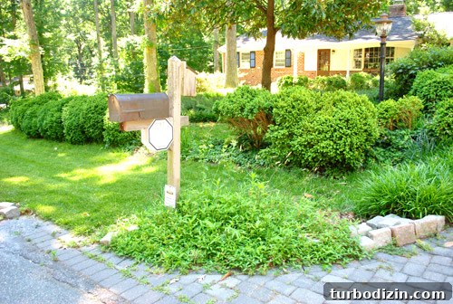 Old messy mailbox area