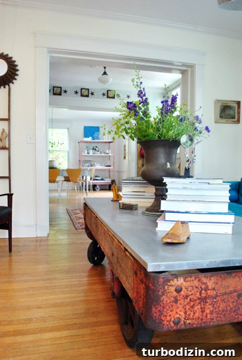 View from piano into entryway and dining room