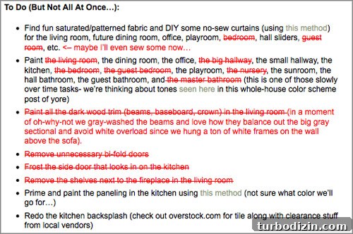 Whole-house to-do list
